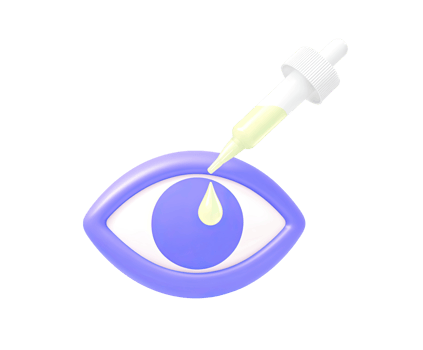 Human eye examination concept 3D render icon. Vision test graphic for ophthalmology or optometry clinics. Isolated transparent for eye care apps. png