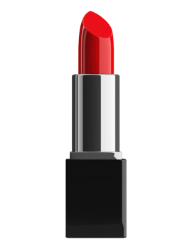 Classic red lipstick in an elegant tube isolated on transparent background png