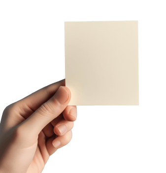 Hand holding blank paper note isolated on transparent background png