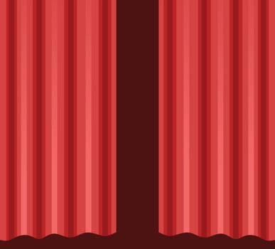 Red curtain with a black background vector