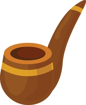 Classic Brown Smoking Pipe vector