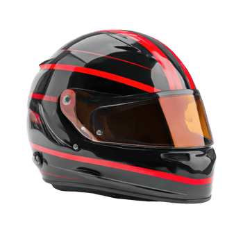 Helmet racing protection safety red stripes isolated on transparent background. png