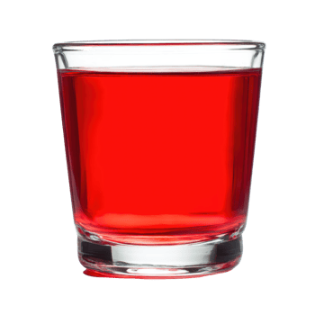 Liquid glass red drink shot isolated on transparent background. png