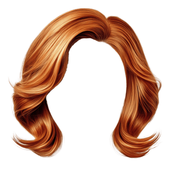 Curly red hair with highlights styled elegantly for various occasions png