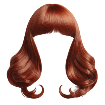 Dreamy long wavy auburn hairstyle perfect for creative character designs or fashion looks png