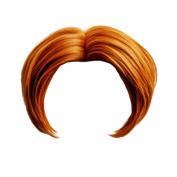 Stylish orange hairstyle for fashion projects with isolated background png