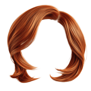 Beautiful long red hair with waves and layers isolated on white background png