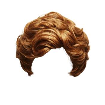 Stylish medium length brown wig with soft curls for versatile hairstyles and occasions png
