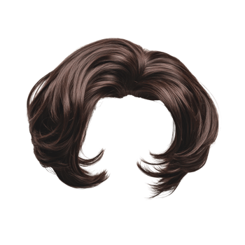 Hair wig with voluminous dark brown layers for versatile styling options png