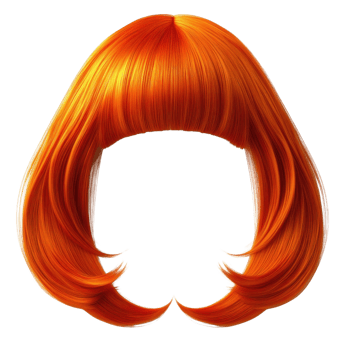 Vibrant orange bob hairstyle isolated on a white background created for fashion and design purposes png