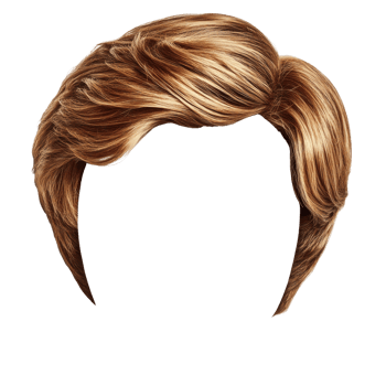 Stylish medium length wavy hair with warm blonde tones for contemporary looks in fashion and beauty png
