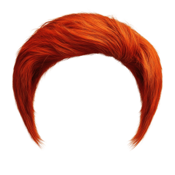 Vibrant orange spiky hairstyle with a fluffy texture suitable for creative character designs png