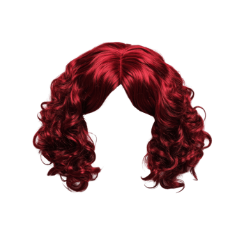 Curly red wig with volume and shine perfect for costume parties and theatrical performances png