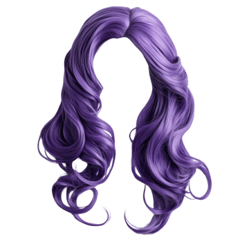 Long purple wavy hair wig perfect for cosplay, costume parties, or theatrical performances png