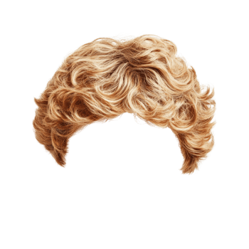 Curly blonde hairstyle isolated on a plain background suitable for various creative designs png