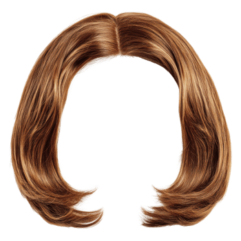 Brown bob haircut isolated on white background for styling and fashion reference png