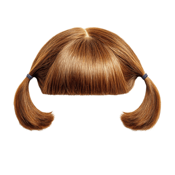 Cute brown pigtail hairstyle isolated on a white background for creative and playful design ideas png