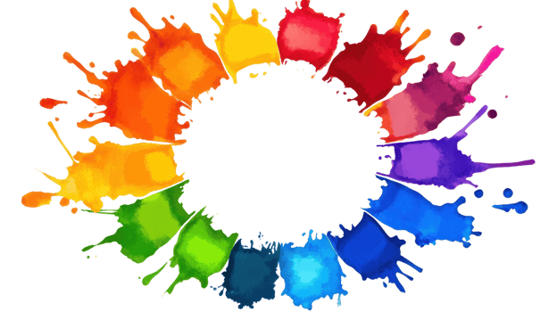 Colorful splash design created with vibrant paint in a circular arrangement, perfect for backgrounds png