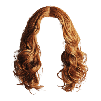 Long wavy auburn hairstyle with natural look suitable for various occasions and events png