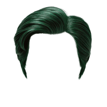 Stylish green hair design for creative projects and marketing uses in various presentations png
