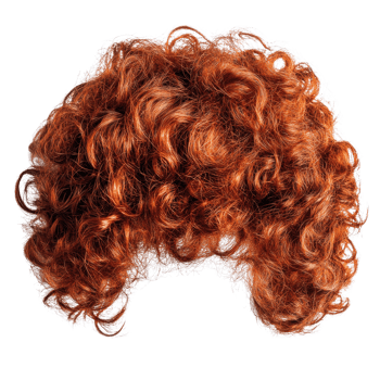 Curly red wig designed for costumes, cosplay, and theatrical performances in various settings png