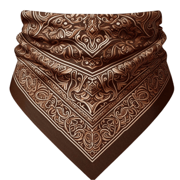 Brown Paisley Bandana Neck Wrap png