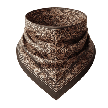 Brown Paisley Bandana Rolled View png