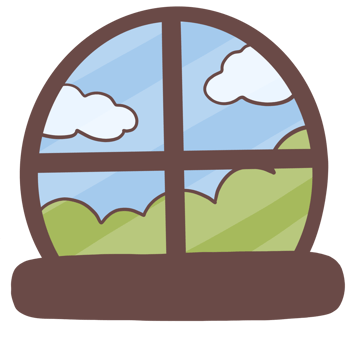 window with a view of the sky and clouds png
