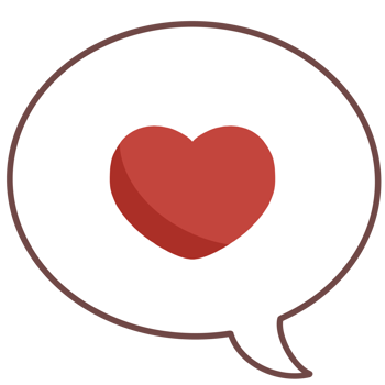 Heart in speech bubble on transparent background png