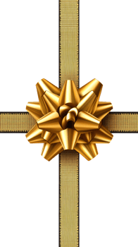 Golden bow on a ribbon perfect for gift wrapping during festive celebrations png