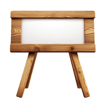 Wooden signboard with a clean surface ideal for messages in outdoor or indoor settings png