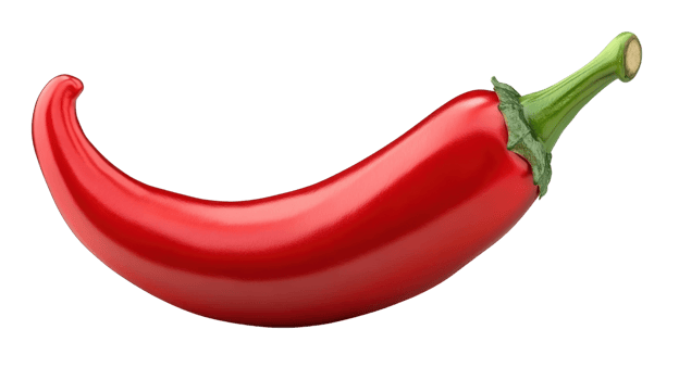 Bright red chili pepper isolated on white background for culinary uses in cooking and food presentation png