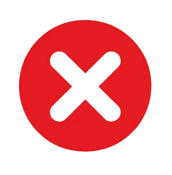 Red circle with white cross symbol indicating prohibition or restriction for messaging and design purposes png