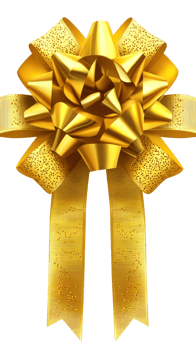 Golden ribbon bow designed for festive celebrations and special occasions png