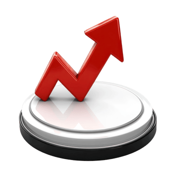 Growth symbol displayed on a round base representing positive trends and progress in business png