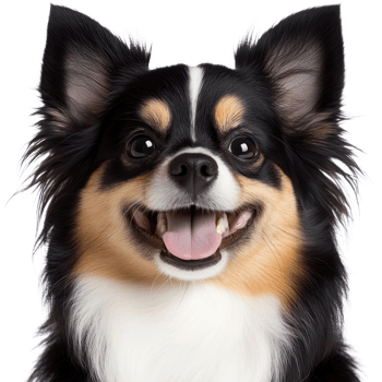 Happy dog with a friendly smile isolated on a white background, showcasing vibrant fur and bright eyes png