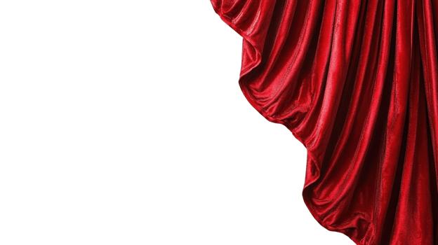Luxurious red satin fabric draping elegantly against a white background png