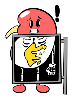 Cute Kidney sticker Kidney stone cartoon png