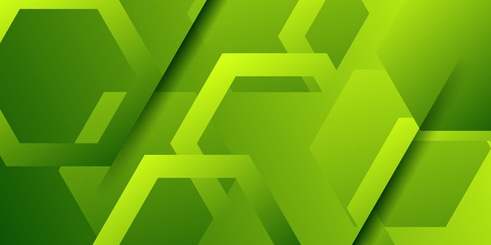 Green dynamic gradient 3D abstract background with shadow. Hexagonal pattern overlay shape. Cool design. Eps10 vector
