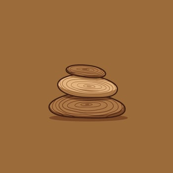 Stack of logs logo design on a brown background vector