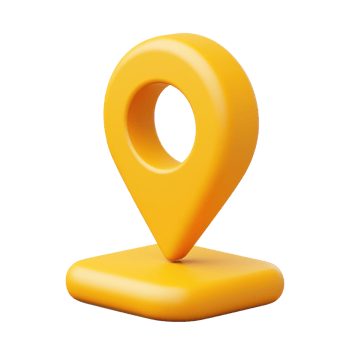 Location marker icon isometric design in bright yellow color on isolated background png