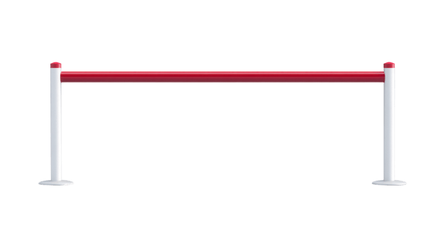Isolated red and white barrier for safety in public spaces and events png