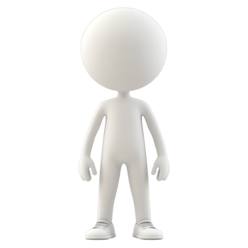 Empty character figure standing upright with no facial features and simple design png