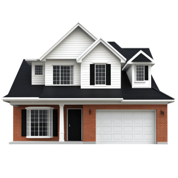 Contemporary two story house with brick and siding facade designed for modern living png