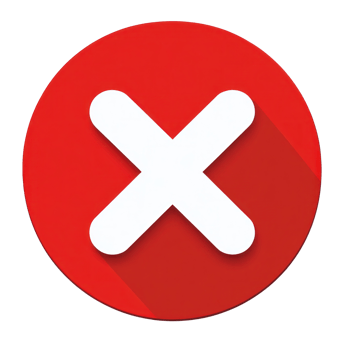 Red circle with white cross symbol signifies cancel or remove action in digital contexts png