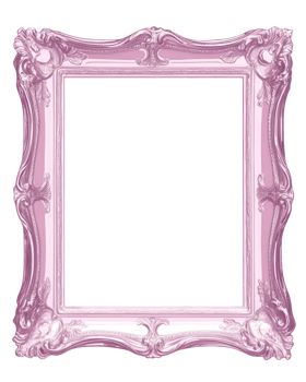 Decorative pink vintage frame suitable for artwork, photos, or crafts with ornate details png