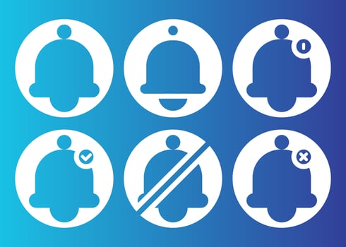 Notification Bell Icon Set Print vector