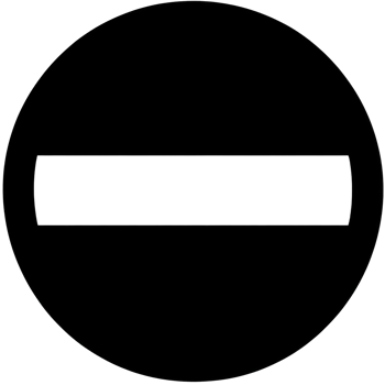 No entry sign displayed as a black circle with a white horizontal bar, indicating restricted access png