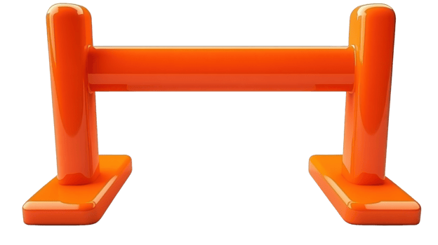 Bright orange training hurdle on a plain background for athletic practice and obstacle courses png