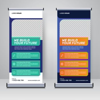 Corporate rollup or X banner design template, roll up banner vector